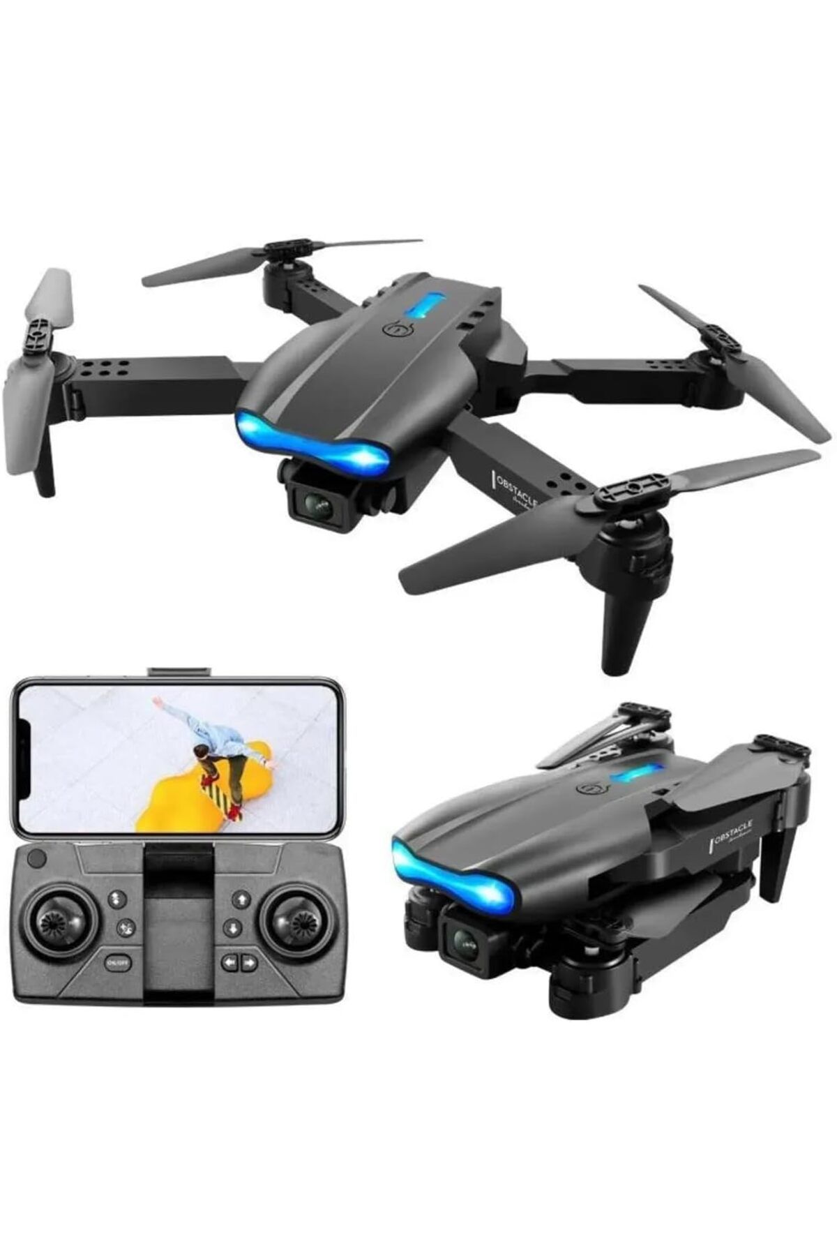 İMEXTECH Bilişim Burada E88 Pro 4K HD Çift Kamera Drone, Katlanabilir, WiFi Bağlantılı, Telefon Kontrollü