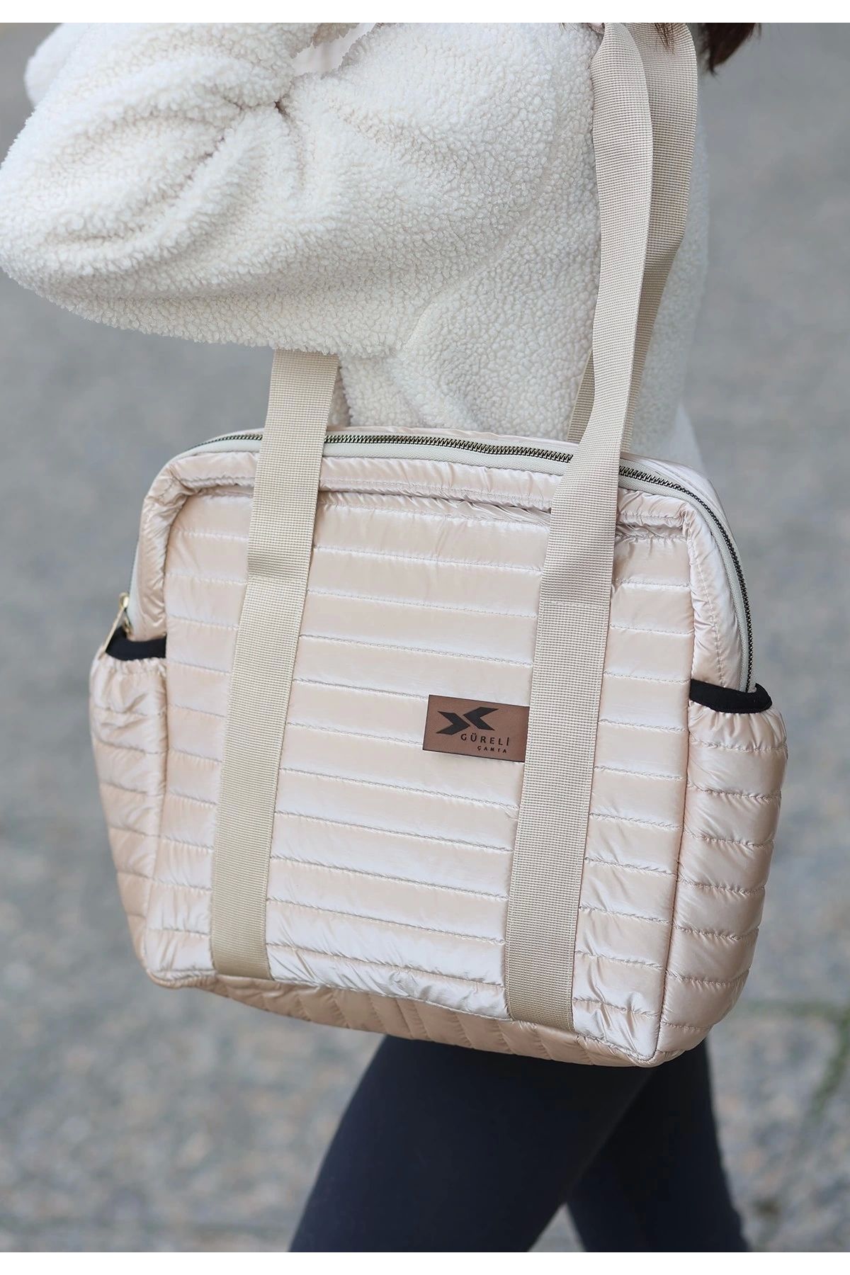 BellevieStore Joyce Krem Paraşüt Çanta