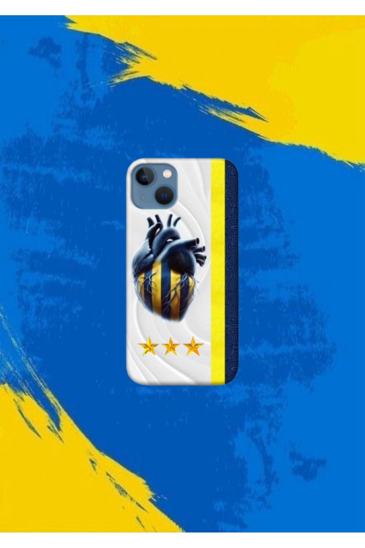 cover shopp Sarı-Lacivert Desenli Kılıf Tasarımı-4 IP 15
