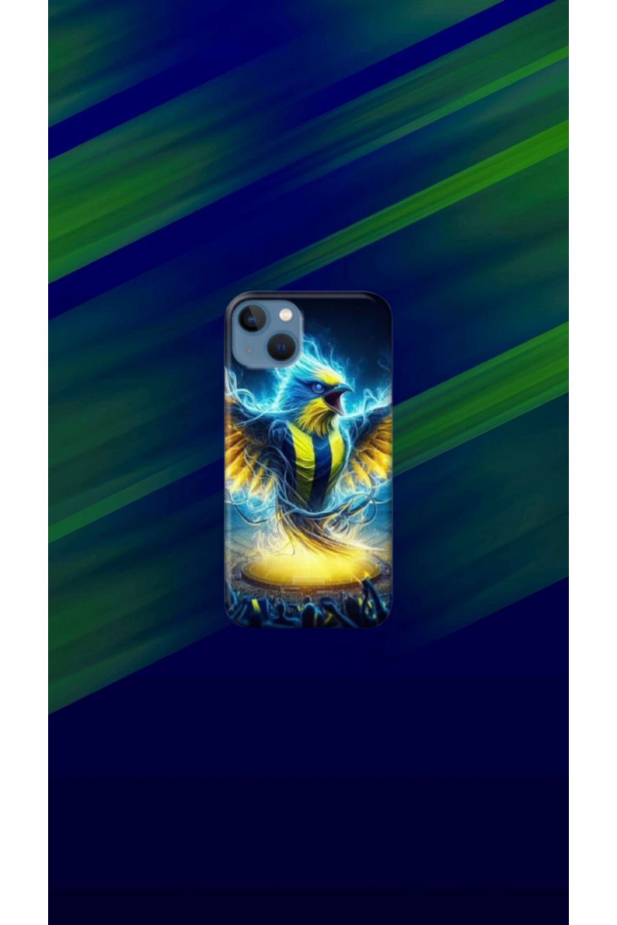 cover shopp Sarı-Lacivert Desenli Kılıf Tasarımı-2 IP 13