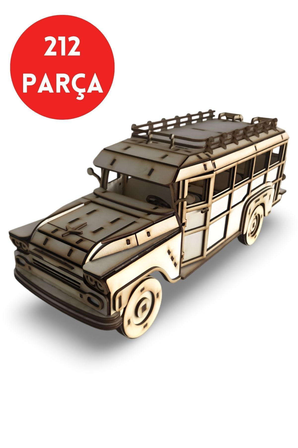 ALGWOOD Ahşap Klasik Minibüs Maketi - 212 Parça Chevy Apache Model - Koleksiyonluk 3D Puzzle