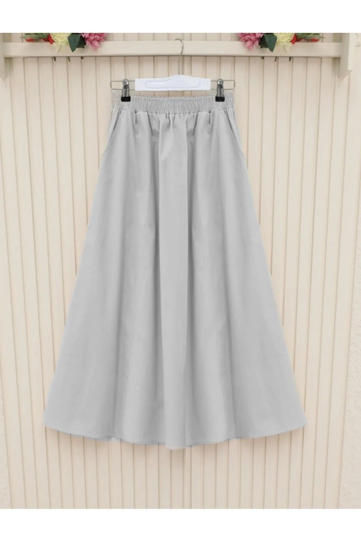 Armalia Krem Poplin Cepli Etek