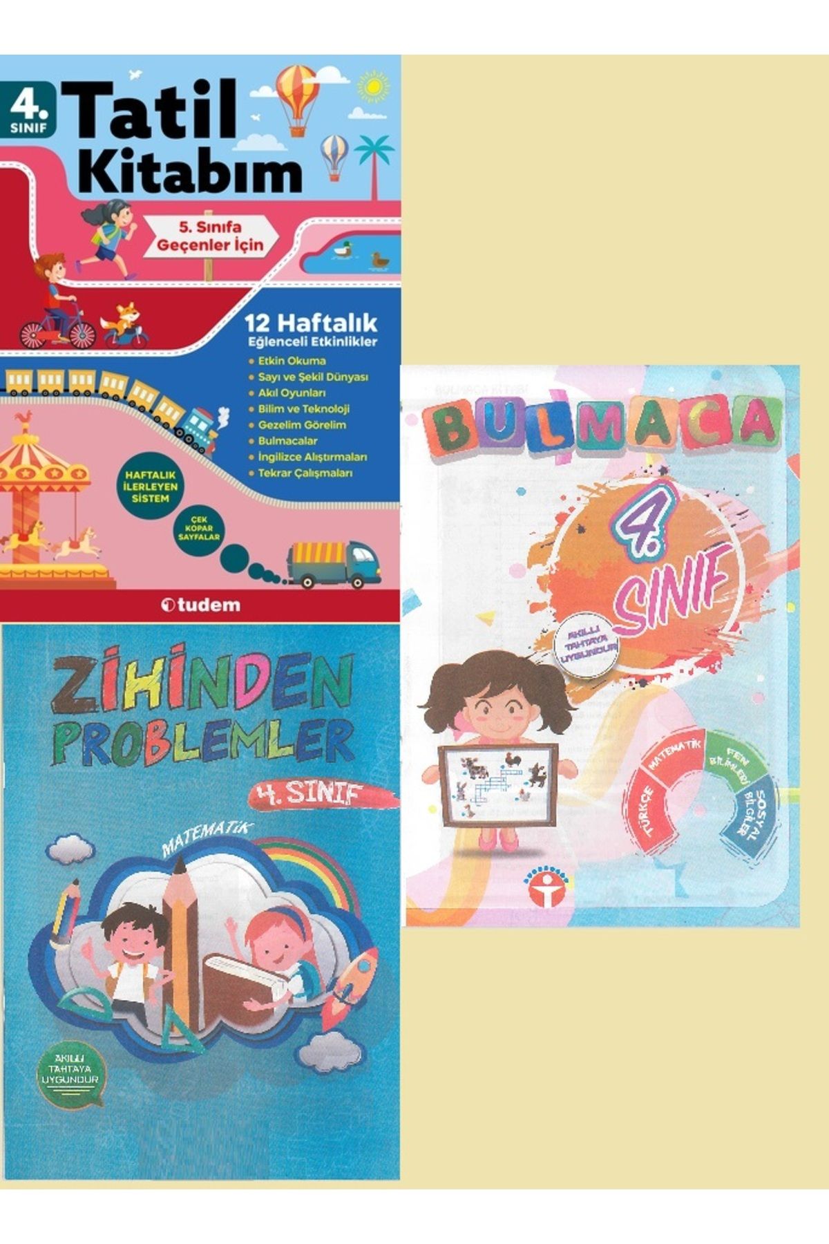 Tudem Yayınları Tudem 4.sınıf Tatil Kitabım 5.sınıf Geçenler Için + BULMACA VE ZİHİNDEN PROBLEMLER İLAVE