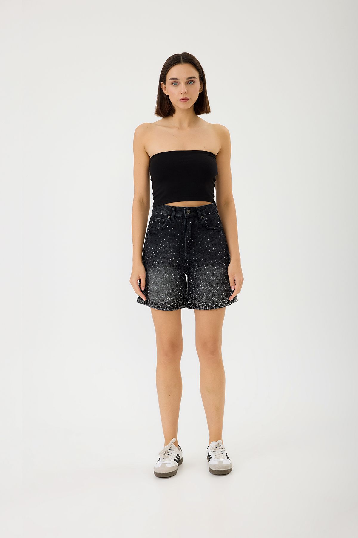 SEVİLEN Taş İşlemeli Denim Şort