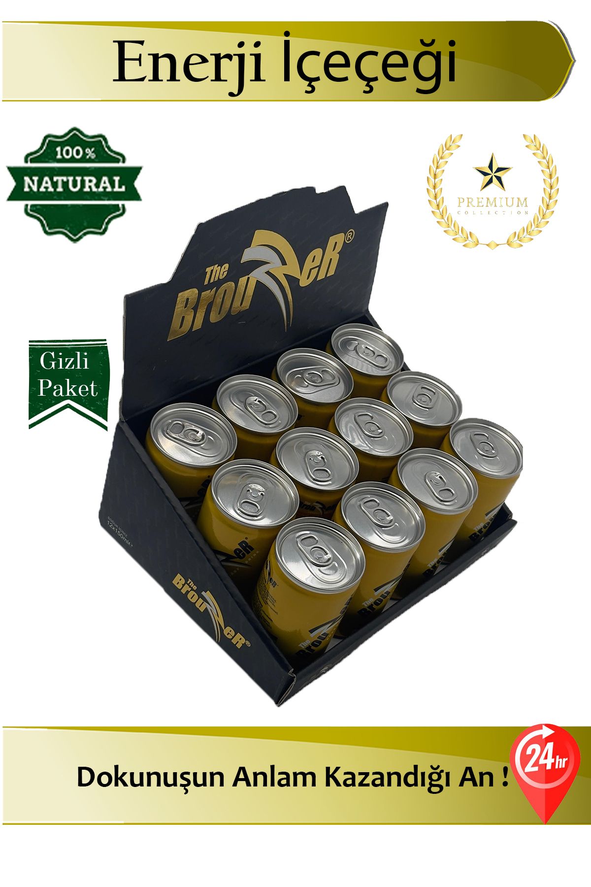 Herbiox Herbioxs Brouzer Enerji Drink Premium 12 Adet Performans Desteği 24 Saat Etkili