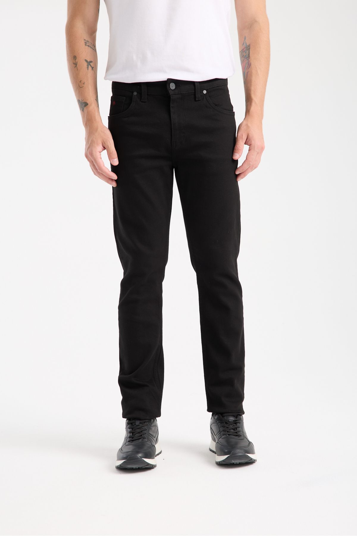 muzzo jeans Erkek Slim Fit Siyah Kot Pantolon