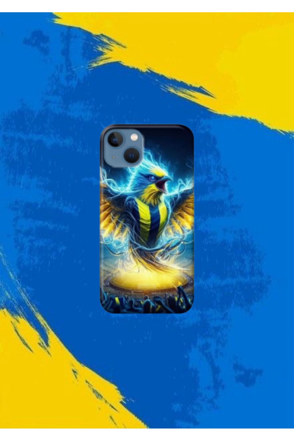 cover shopp Sarı-Lacivert Desenli Kılıf Tasarımı-6 IP 15