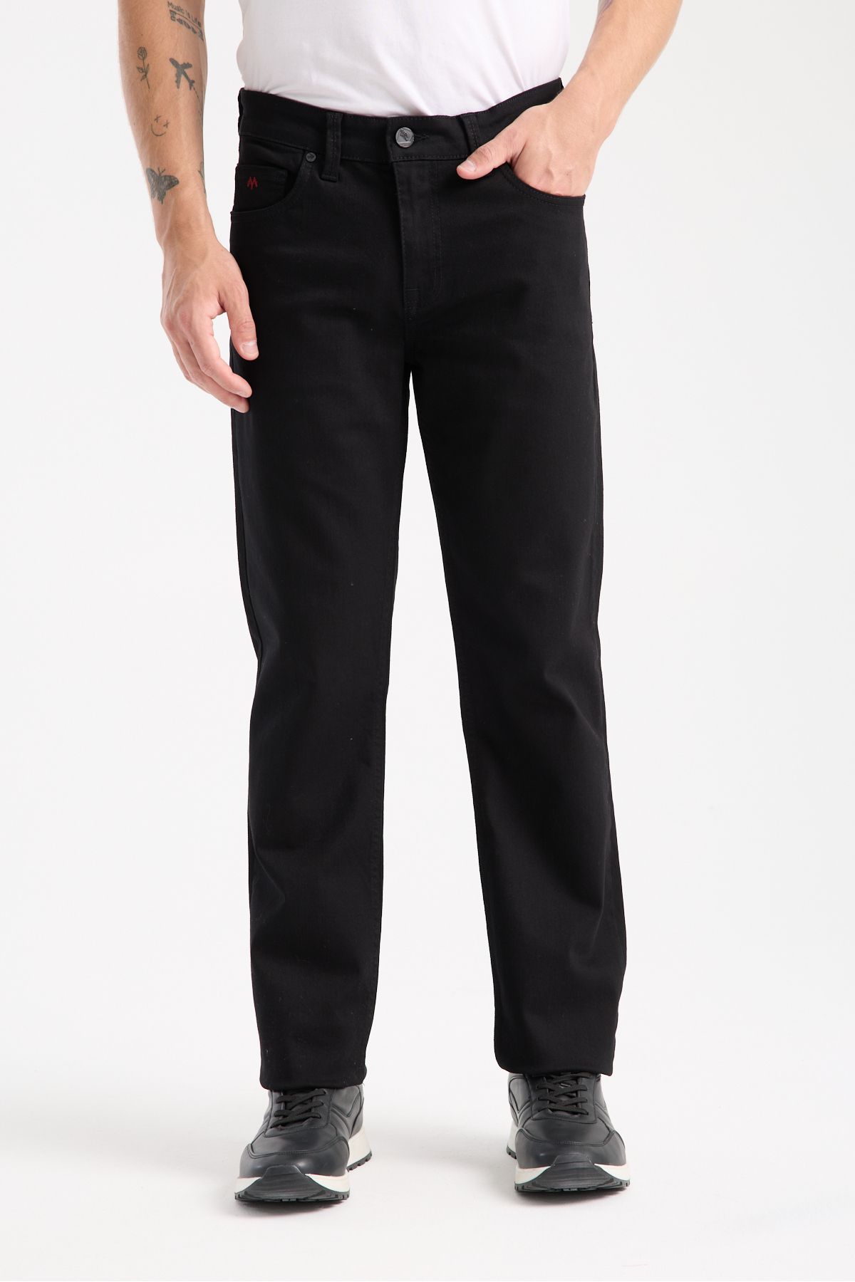 muzzo jeans Erkek Regular Fit Siyah Kot Pantolon