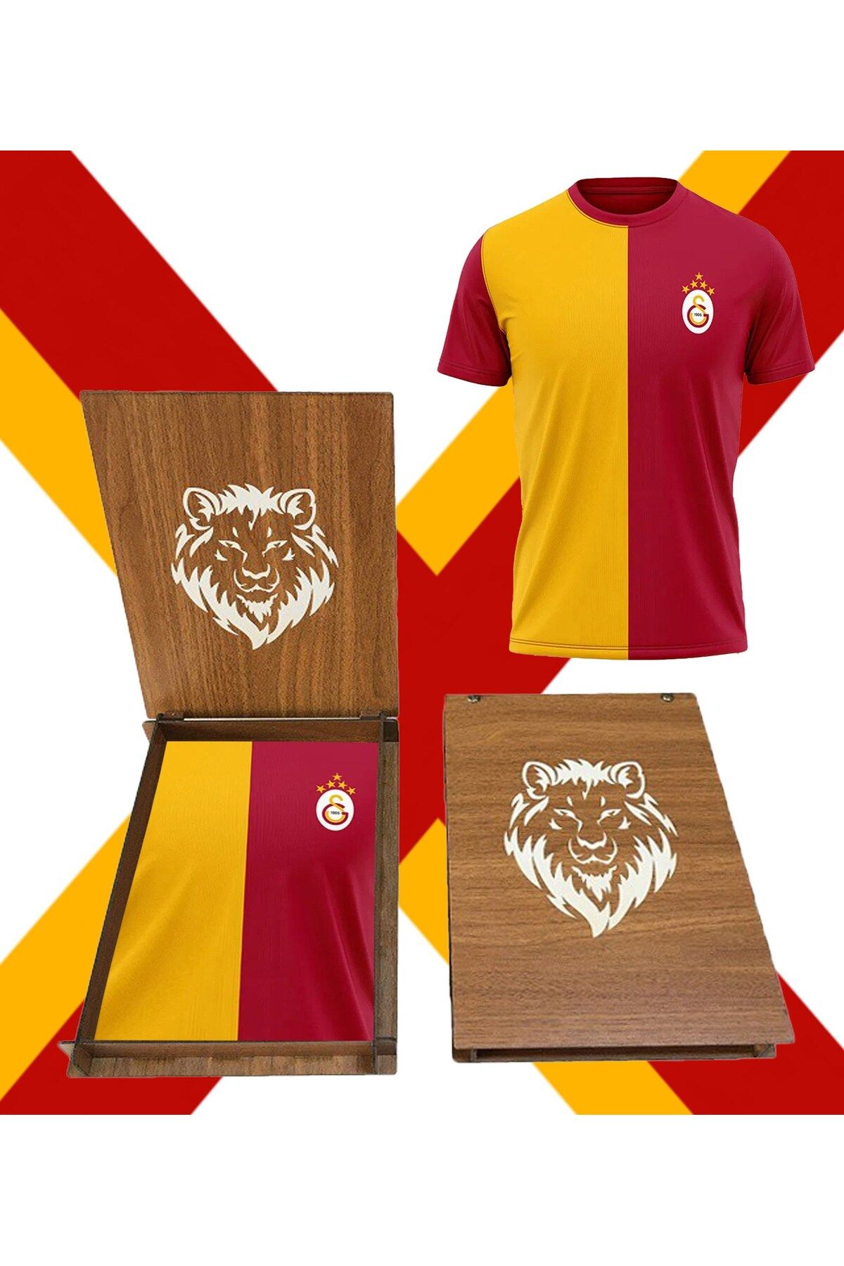 Galatasaray Lisanslı 5 Yıldız Pamuk Forma T-Shirt Ahşap Kutu Hediyeli