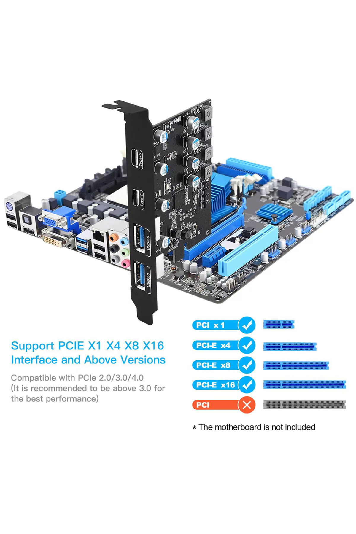 Choice-3a 1c Pcie Card Pci Express Card 2port Usba/ Usbc 5gbps Usb3.2 Gen1 Usb3.0 Pcie Card Expansion Add 3