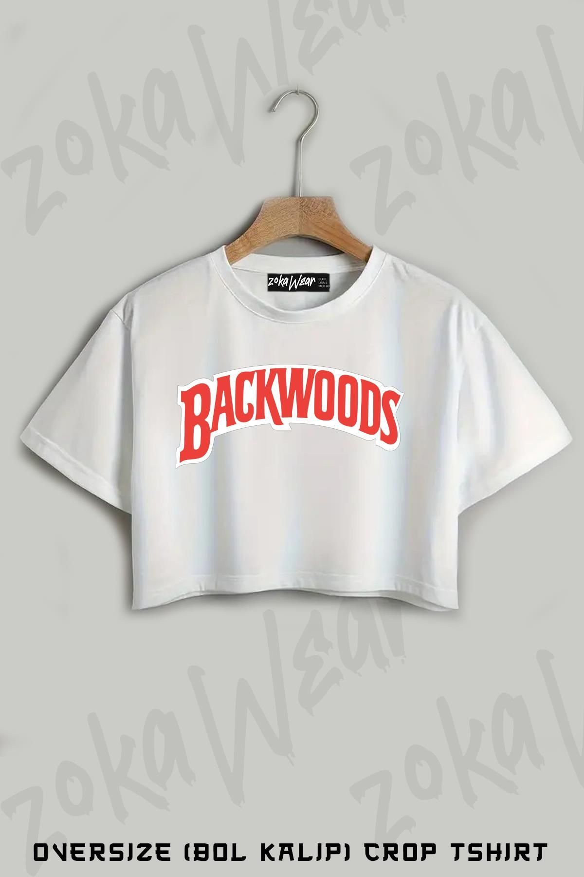 ZOKAWEAR Backwoods Rolling Papers Wiz Baskılı Oversize Crop T-Shirt