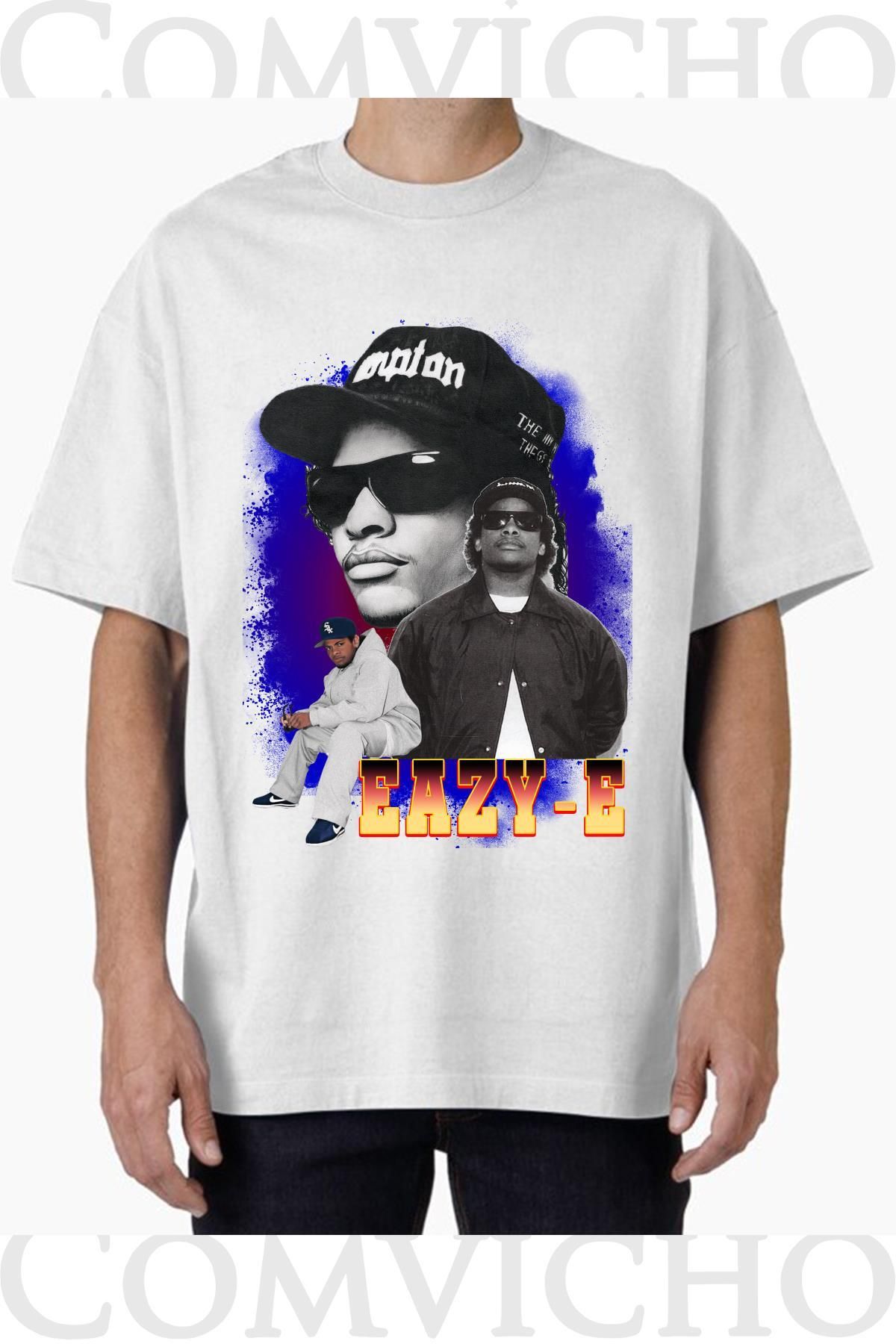 COMVİCHO Unisex eazy v6 Tasarım Baskılı Oversize Tişört