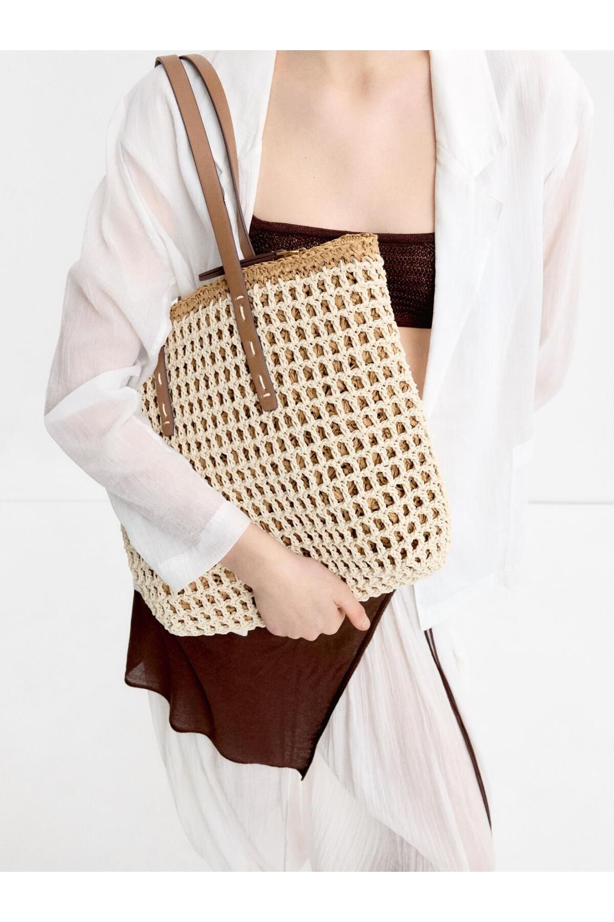 PARFOIS Hasır Örgü Shopper Çanta