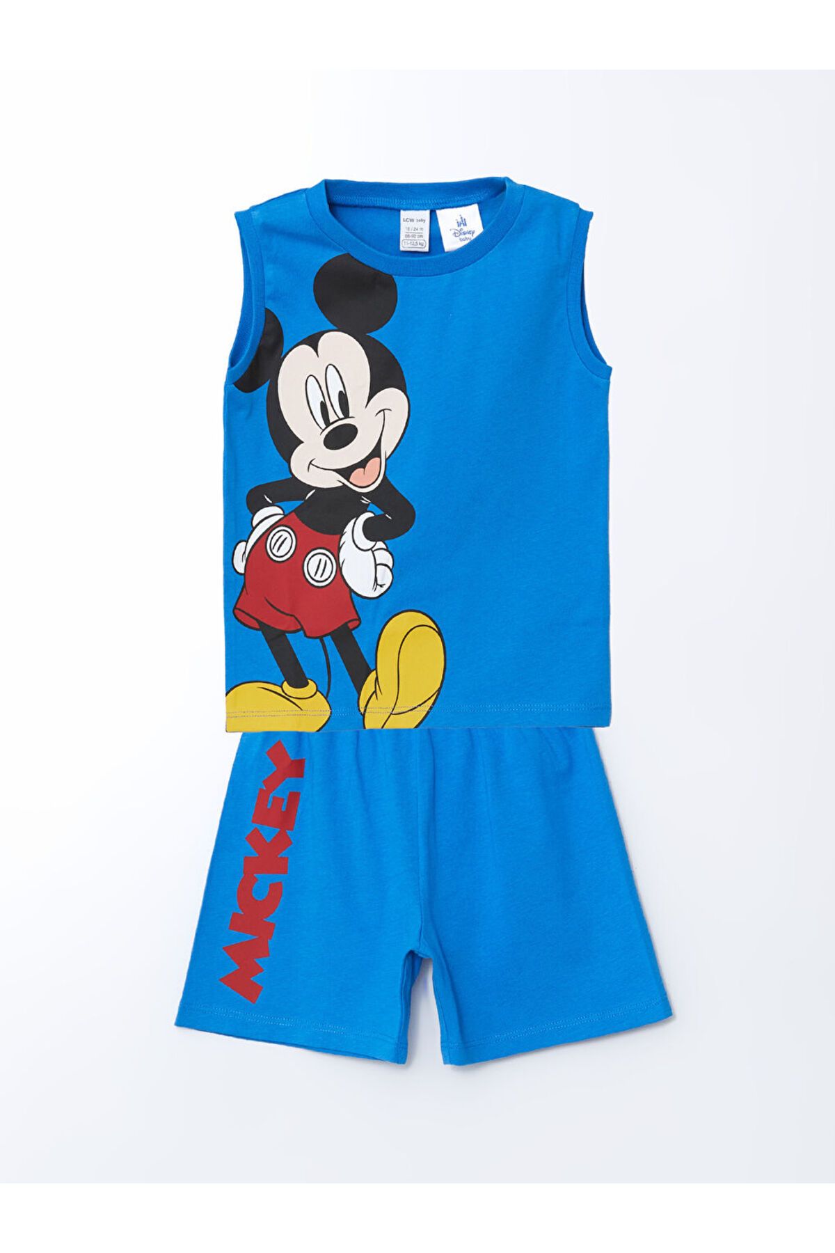 LC Waikiki LCW baby Mavi Mickey Mouse Baskılı Erkek Bebek Pijama Takımı