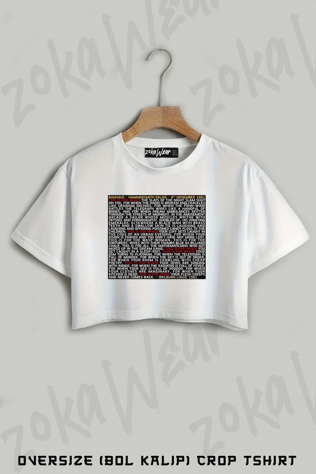 ZOKAWEAR Bauhaus Baskılı Oversize Crop T-Shirt