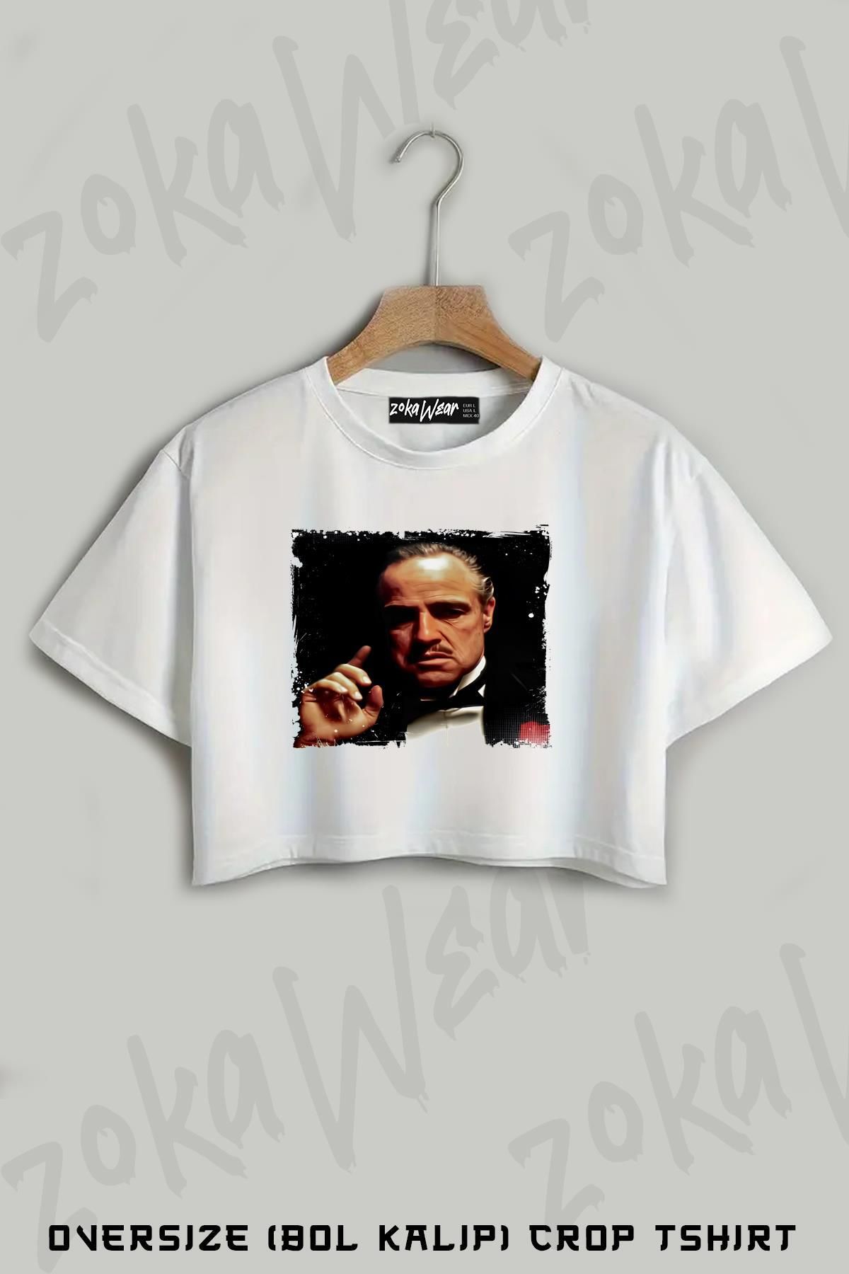 ZOKAWEAR Marlon Brando2 Baskılı Oversize Crop T-Shirt