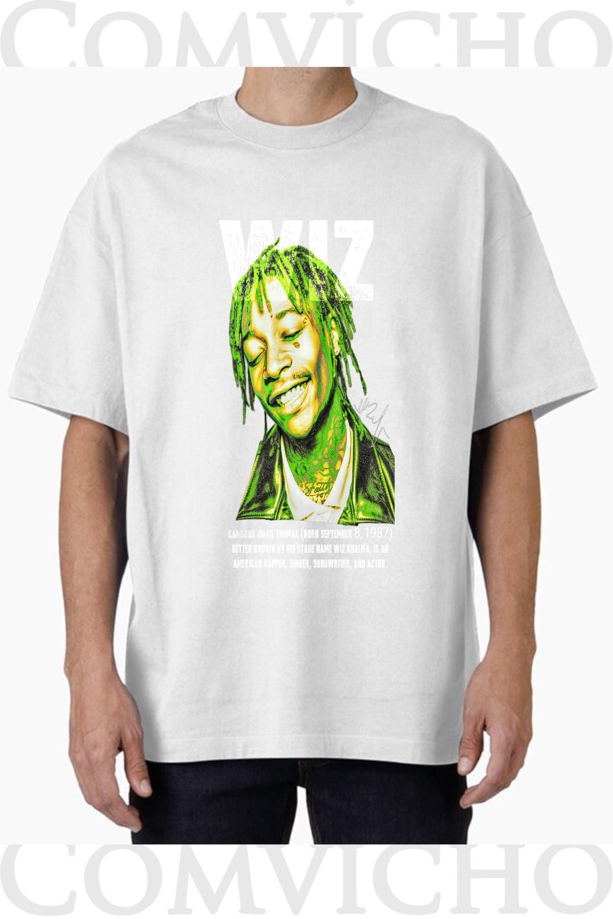 COMVİCHO Unisex wız v1 Tasarım Baskılı Oversize Tişört