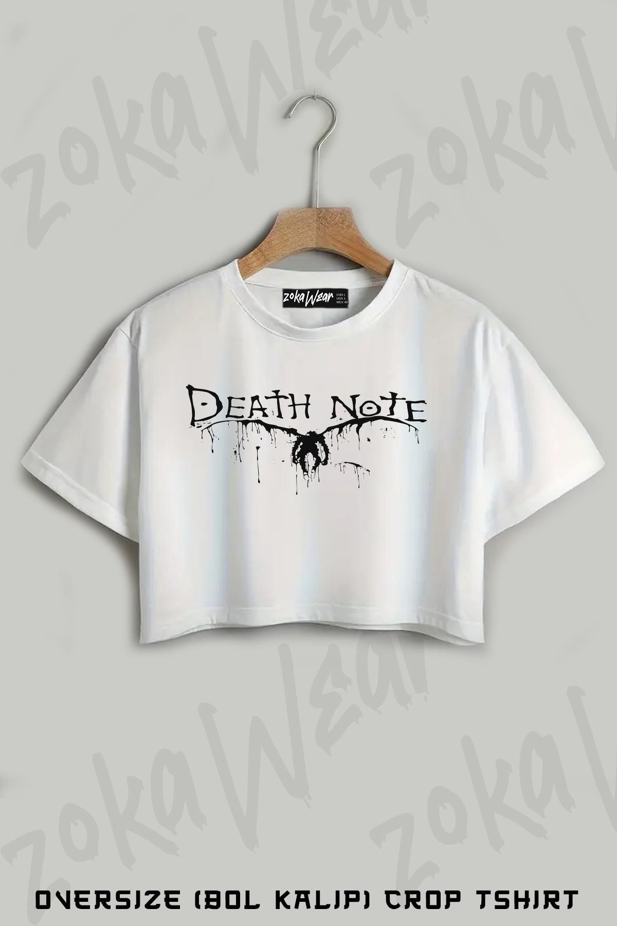 ZOKAWEAR Death Note Baskılı Oversize Crop T-Shirt