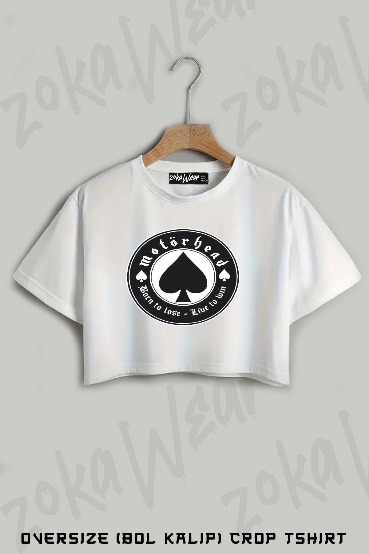 ZOKAWEAR Motörhead Born To Lose Baskılı Oversize Crop T-Shirt