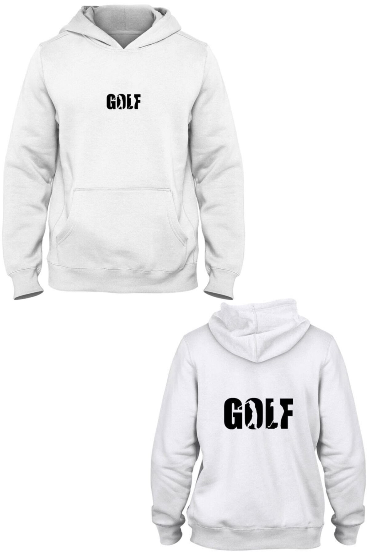Pisa Art Golf Ön Arka Baskılı Kanguru Cepli Kapşonlu Sweatshirt Bll2015