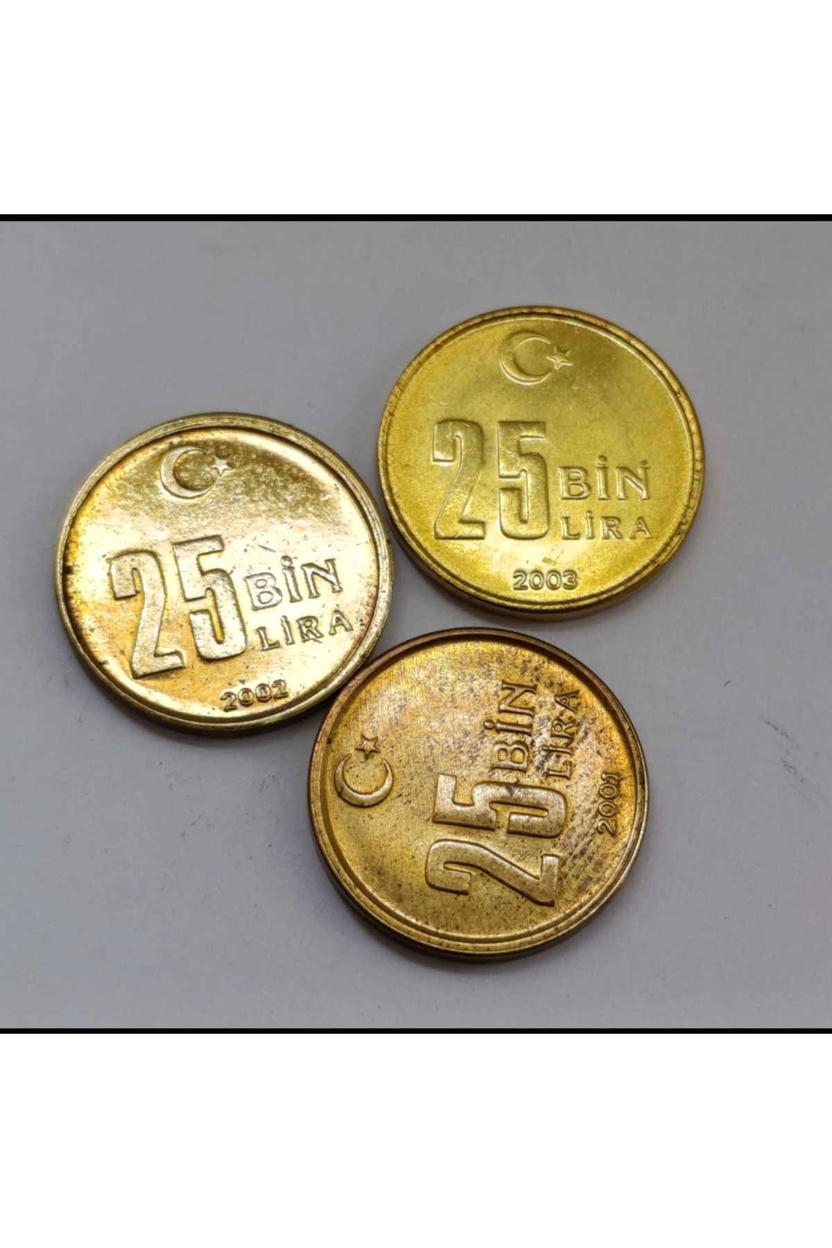 Koleksiyon 2001-2002-2003 YILI TAM TAKIM 3 ADET KÜÇÜK 25 BİN LİRA ÇİL