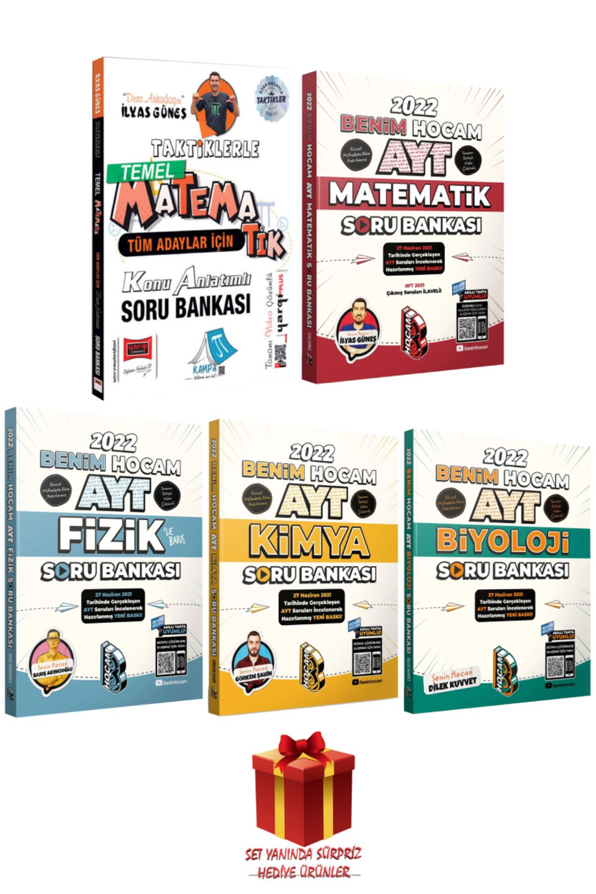 Yargı Yayınları İlyas Güneş Taktiklerle Matematik Konu Anlatımlı Soru Bankası+ Benim Hocam AYT Fizik Kimya Biyoloji
