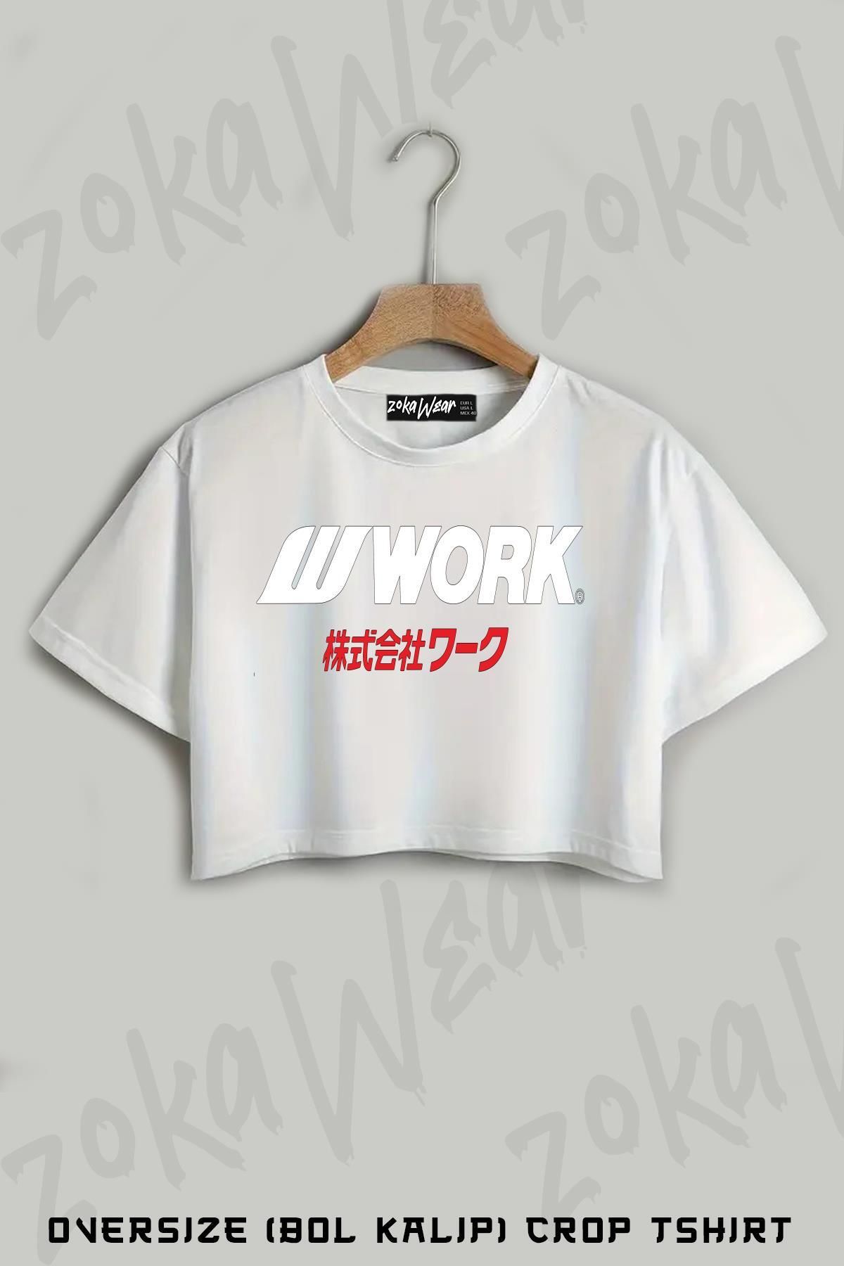 ZOKAWEAR Work Wheels Japan Baskılı Oversize Crop T-Shirt