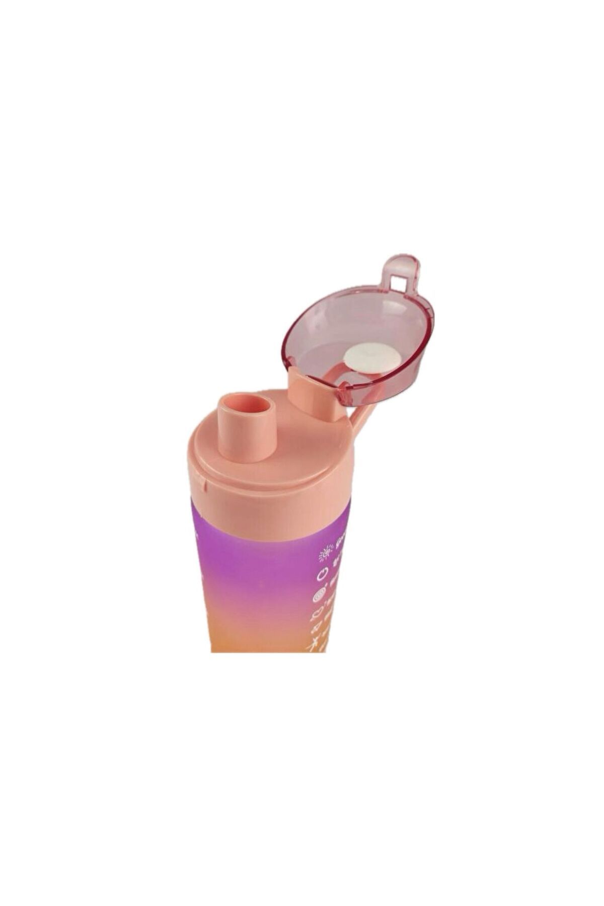 Elit-Elit81 Motivational Glass Drinking Bottle Purple Orange Bpa Free 500ml 4