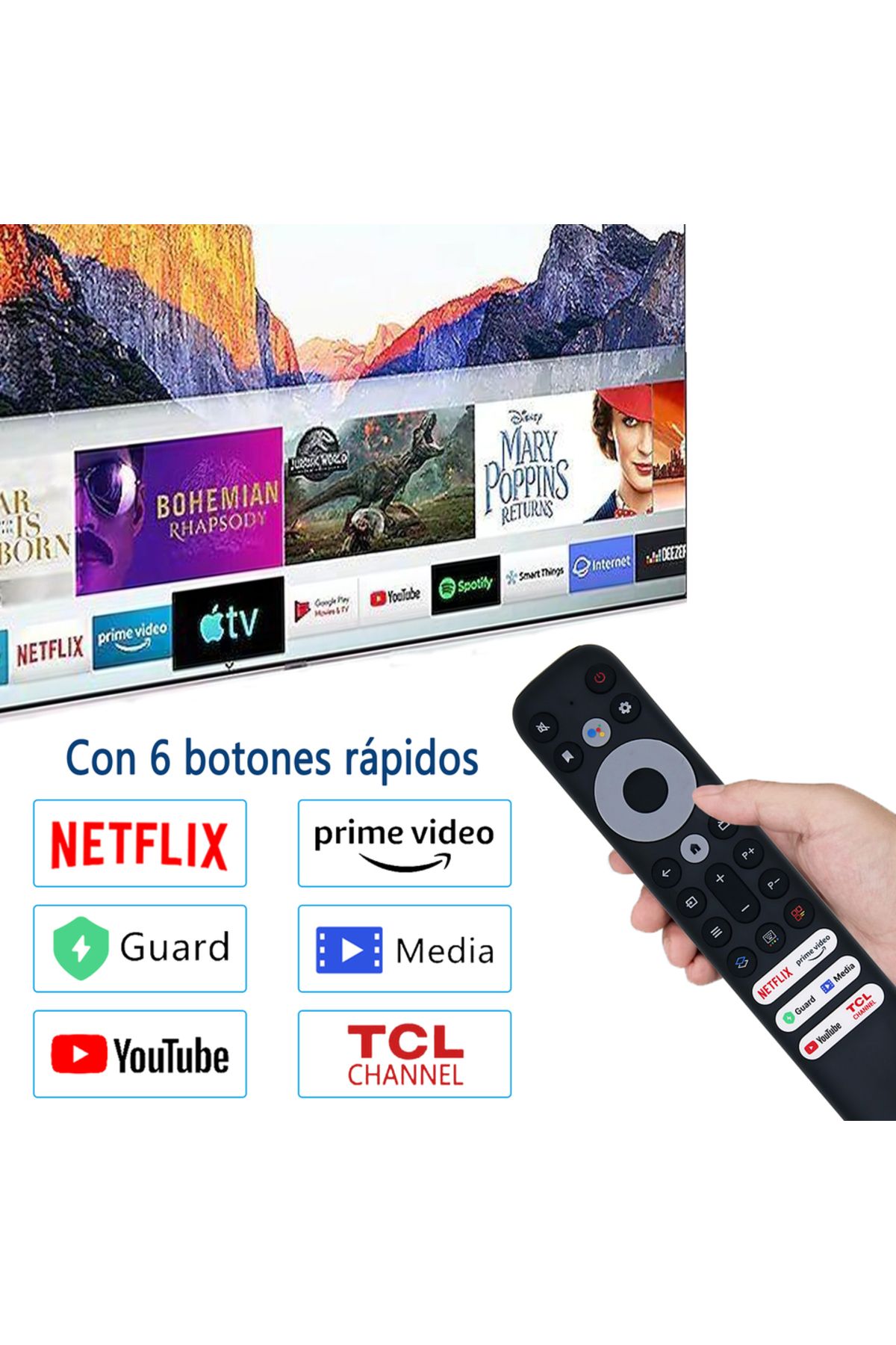 Choice-RC902V Replacement RC902V Remote Control for TCL TVs – Compatible with Thomson TCL Smart TV 4K UHD Q 5