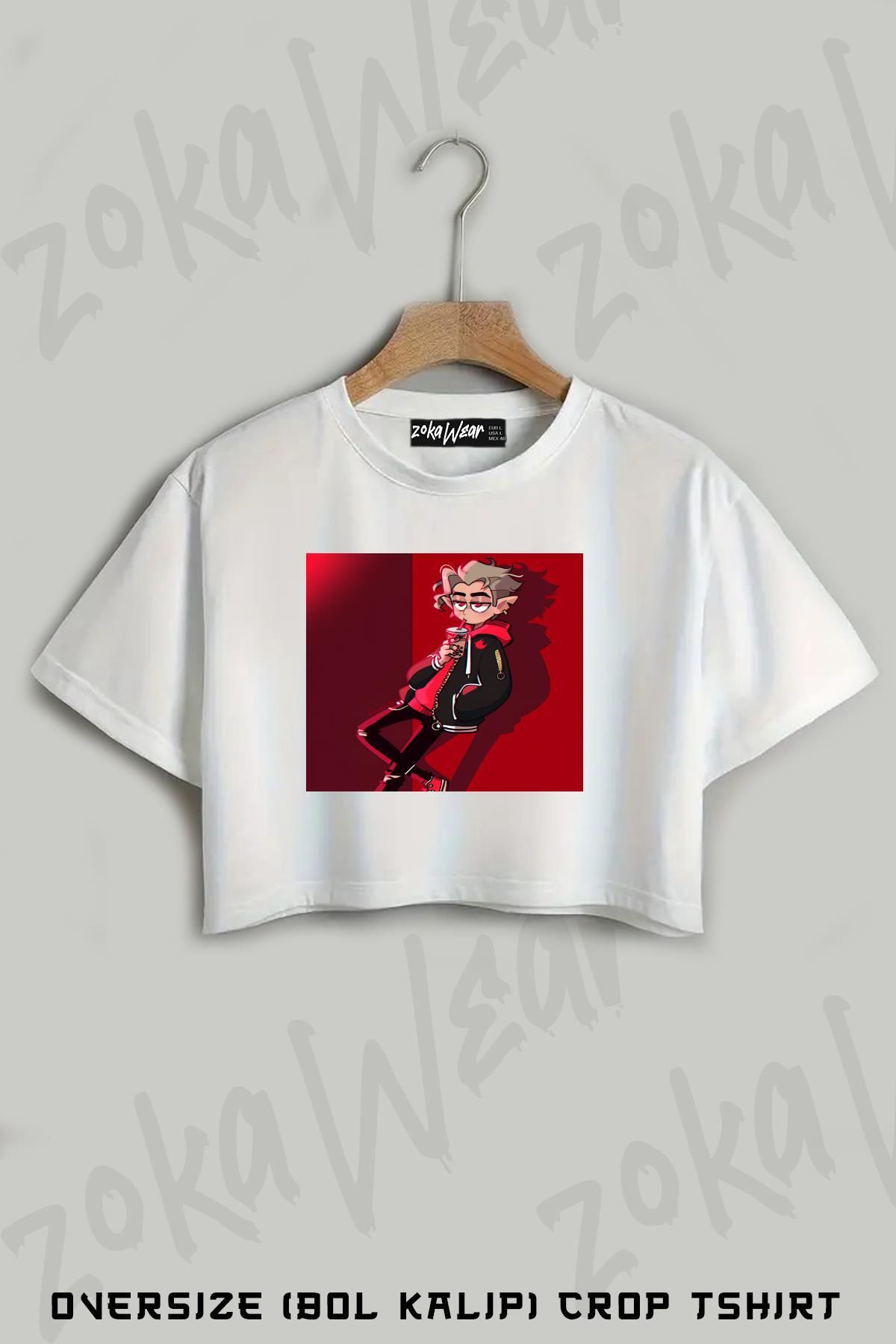 ZOKAWEAR The Owl House Hunter Baskılı Oversize Crop T-Shirt
