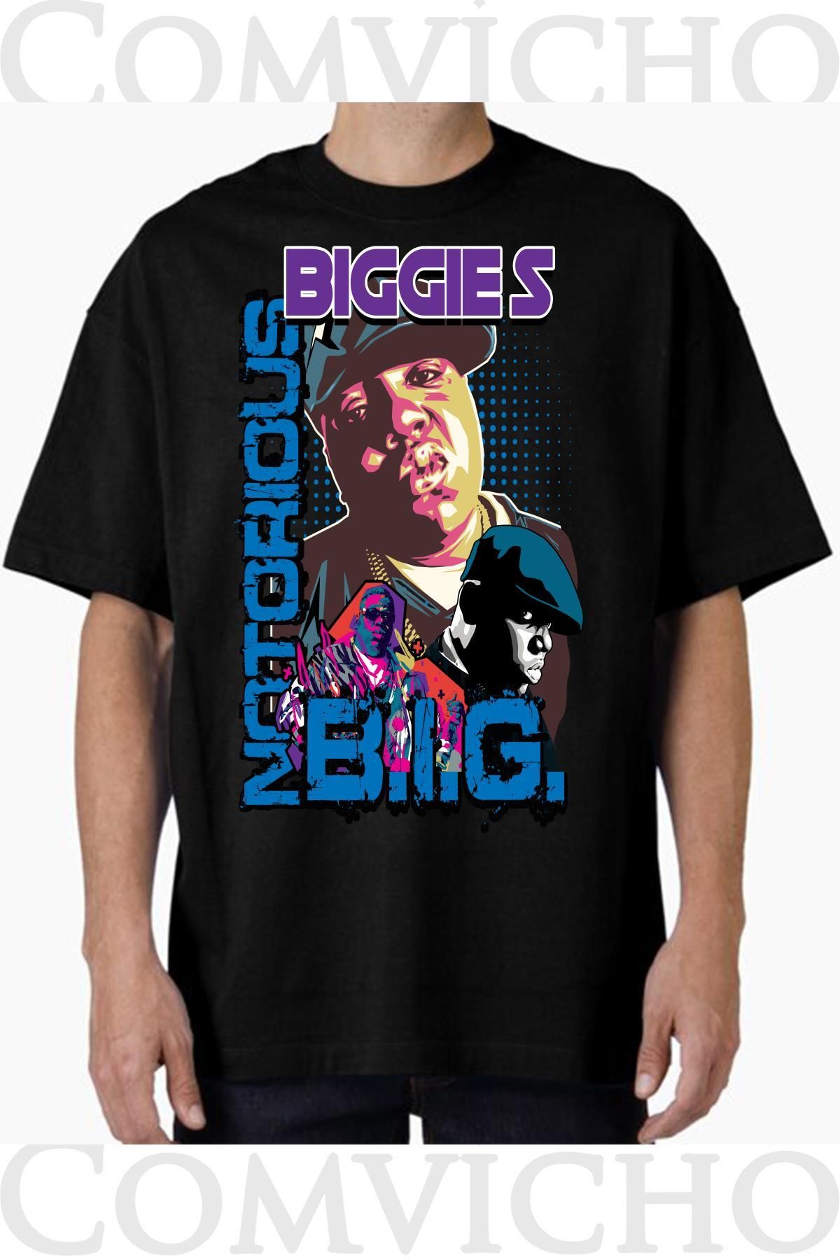 COMVİCHO Unisex biggie v3 Tasarım Baskılı Oversize Tişört
