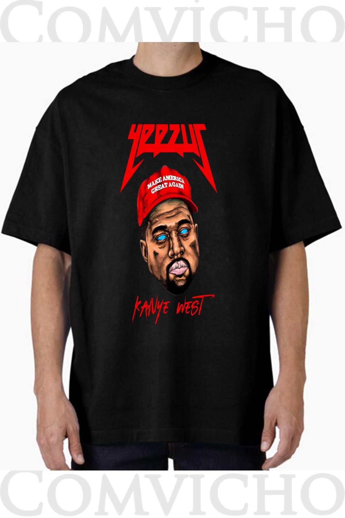 COMVİCHO Unisex kanye vest v1 Tasarım Baskılı Oversize Tişört
