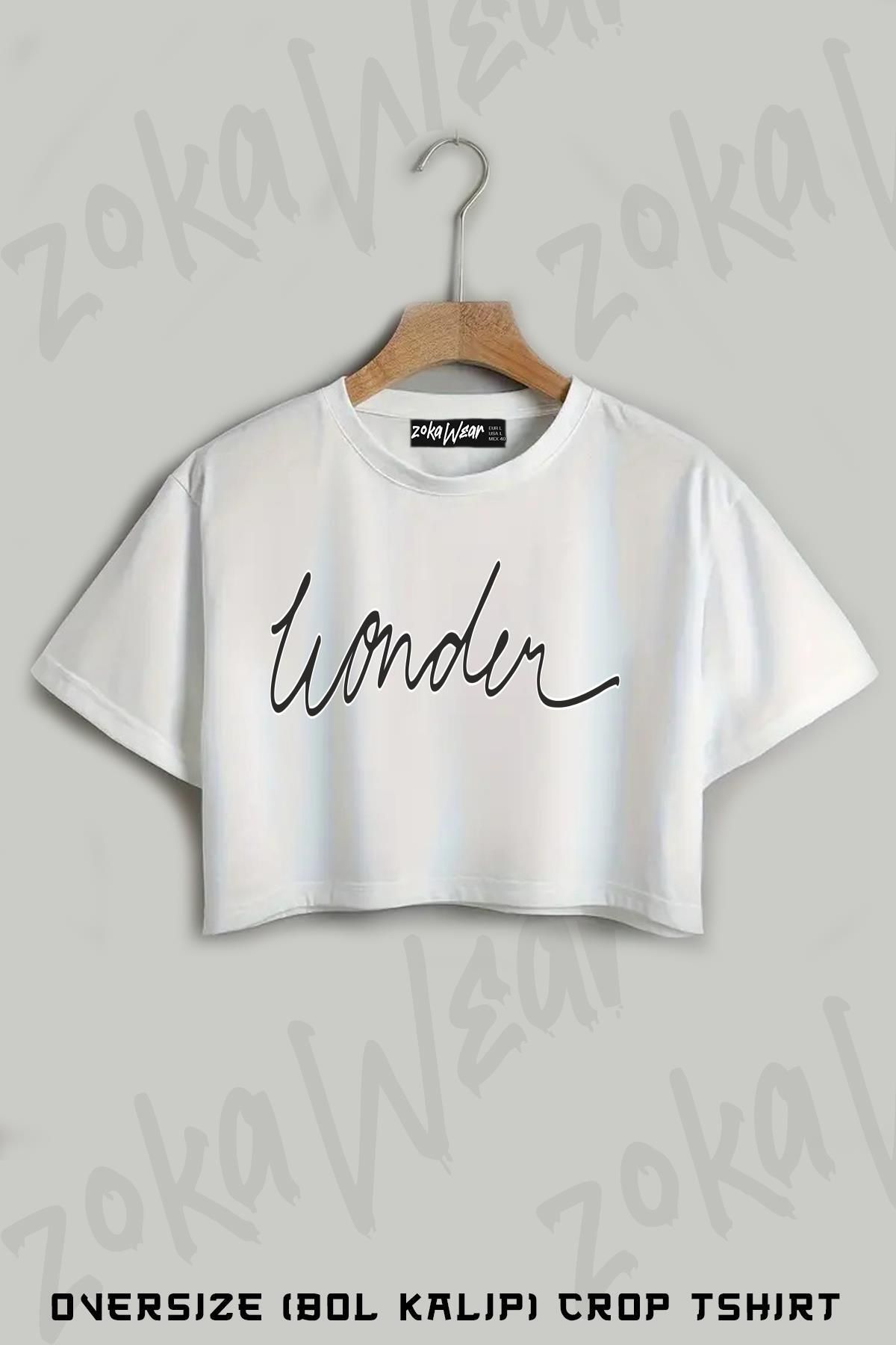 ZOKAWEAR Wonder V2 Shawn Mendes Baskılı Oversize Crop T-Shirt