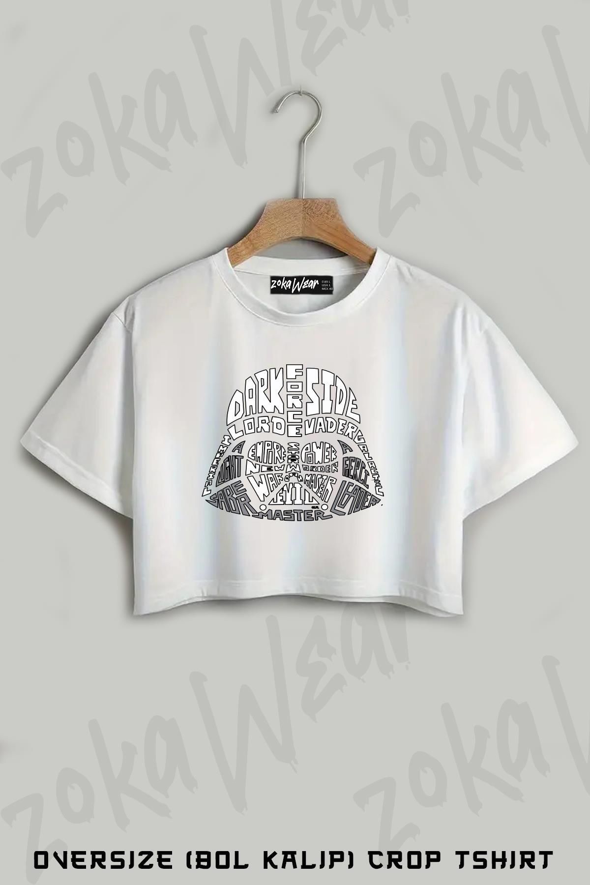 ZOKAWEAR Star Wars (dart Vader) Baskılı Oversize Crop T-Shirt