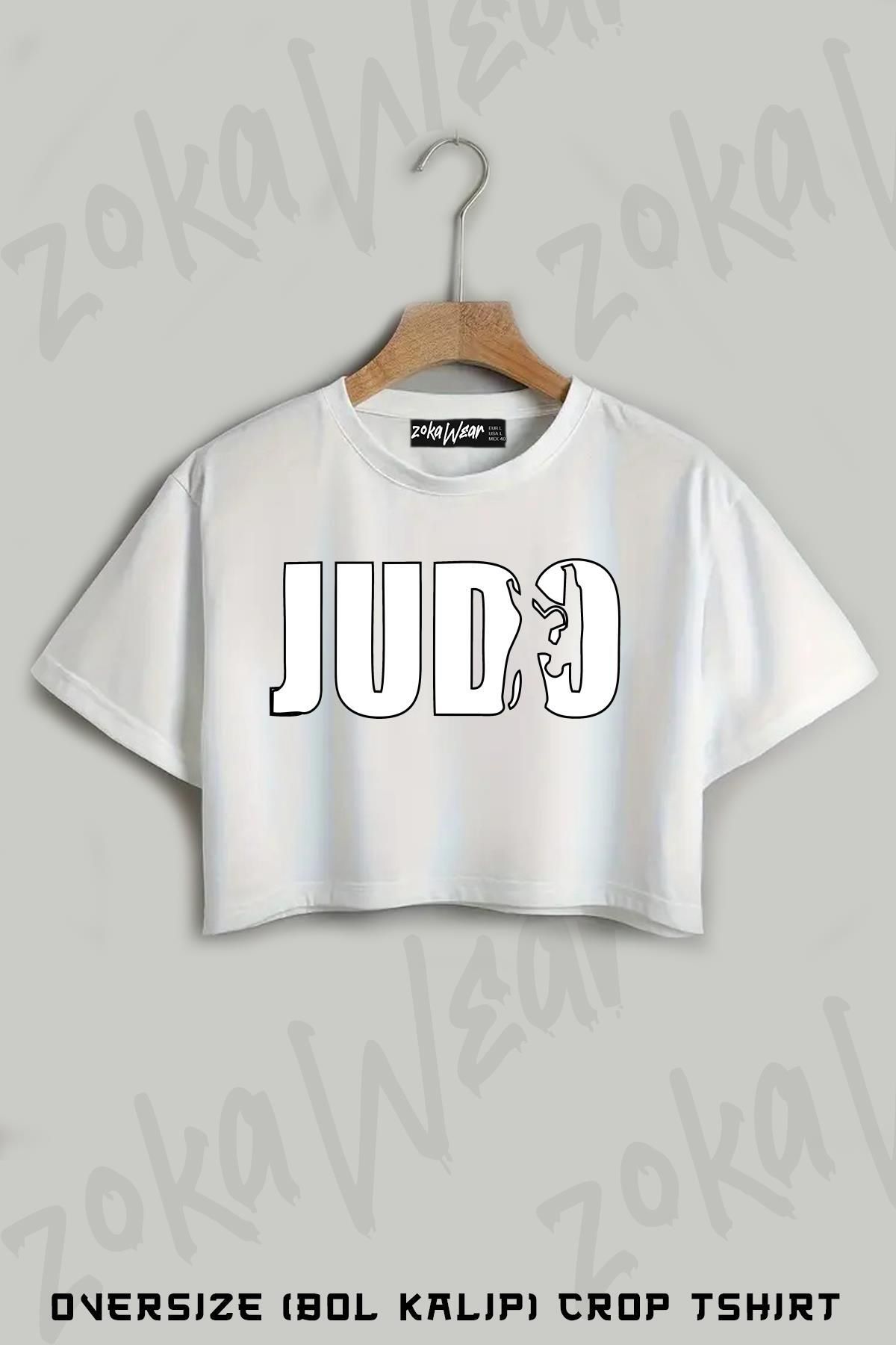 ZOKAWEAR Judo Baskılı Oversize Crop T-Shirt