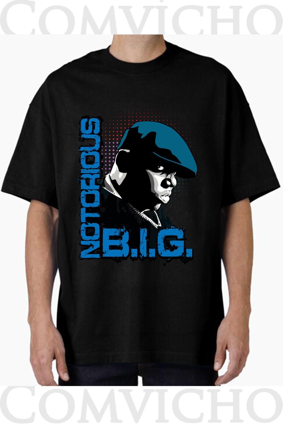 COMVİCHO Unisex biggie v7 Tasarım Baskılı Oversize Tişört
