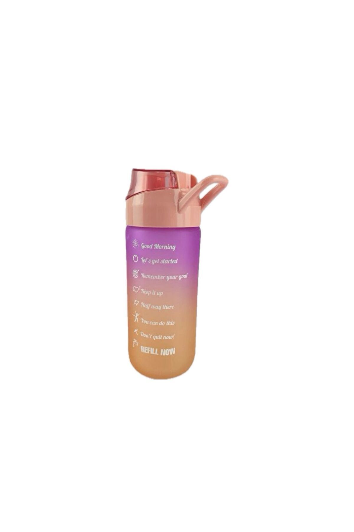 Elit-Elit81 Motivational Glass Drinking Bottle Purple Orange Bpa Free 500ml 3