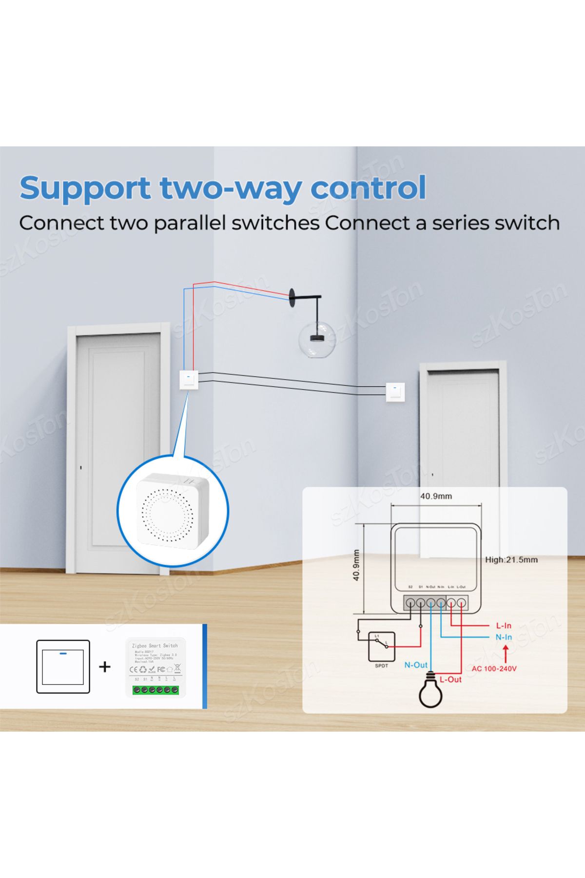 Choice-1pcs 16a Mini Zigbee Smart Switch Ewelink Smart Home Diy Breaker Relay For Smartthings Alice Alexa G 5