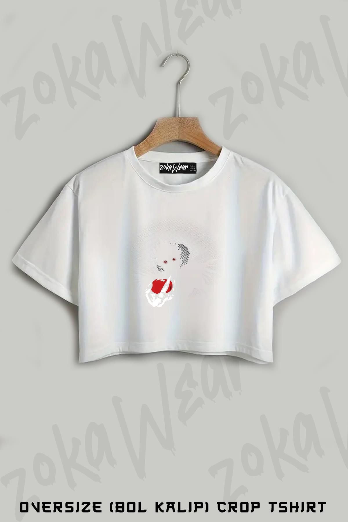 ZOKAWEAR Death Note Ryuk Anime Karakter Baskılı Oversize Crop T-Shirt