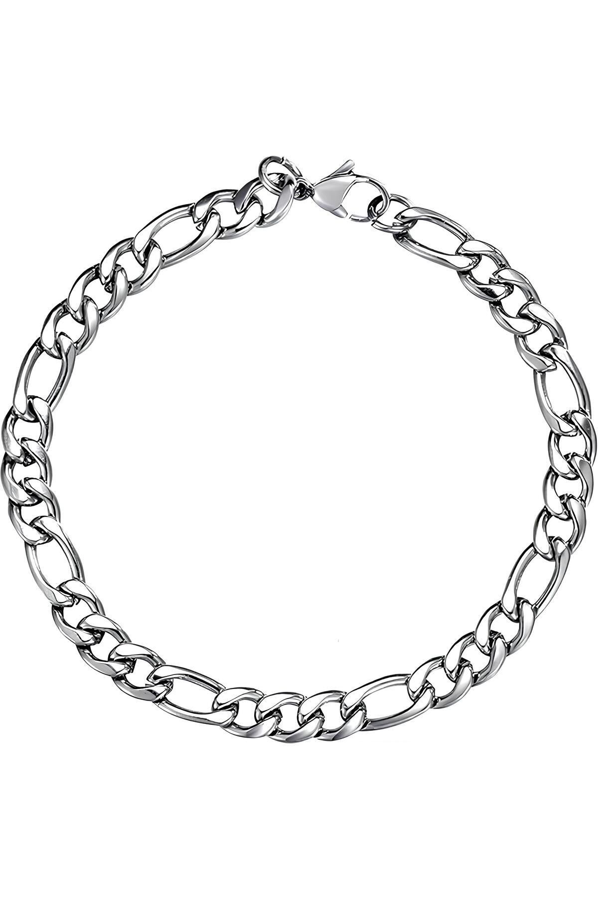 JEWELRY Figaro 3e1 Çelik Künye Erkek Bileklik Zincir ack06b