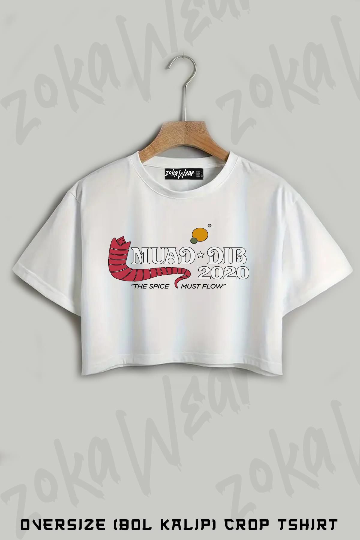 ZOKAWEAR Dune Muad'dib 2020 Baskılı Oversize Crop T-Shirt