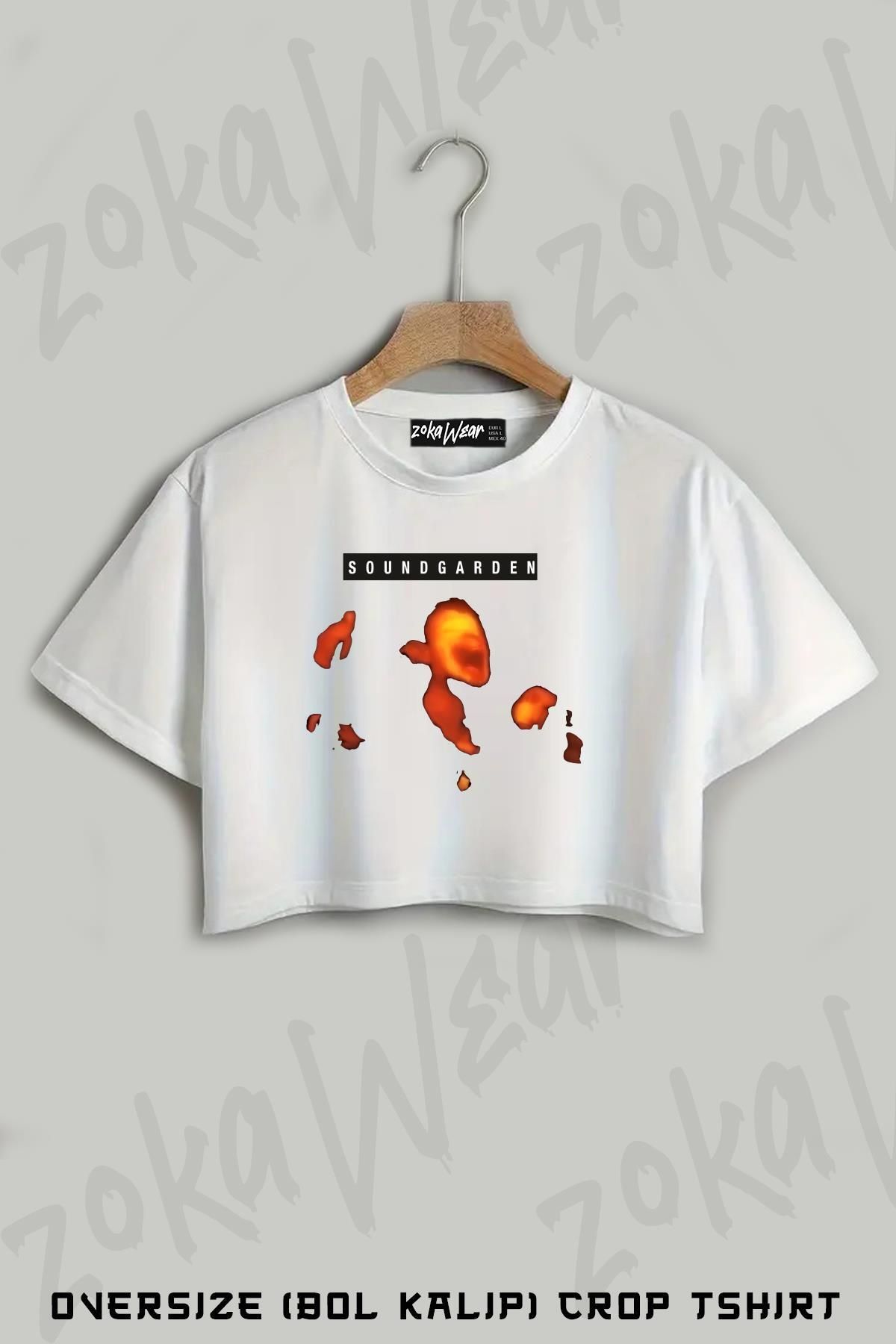 ZOKAWEAR Soundgarden, Rock, Metal Tişört Baskılı Oversize Crop T-Shirt