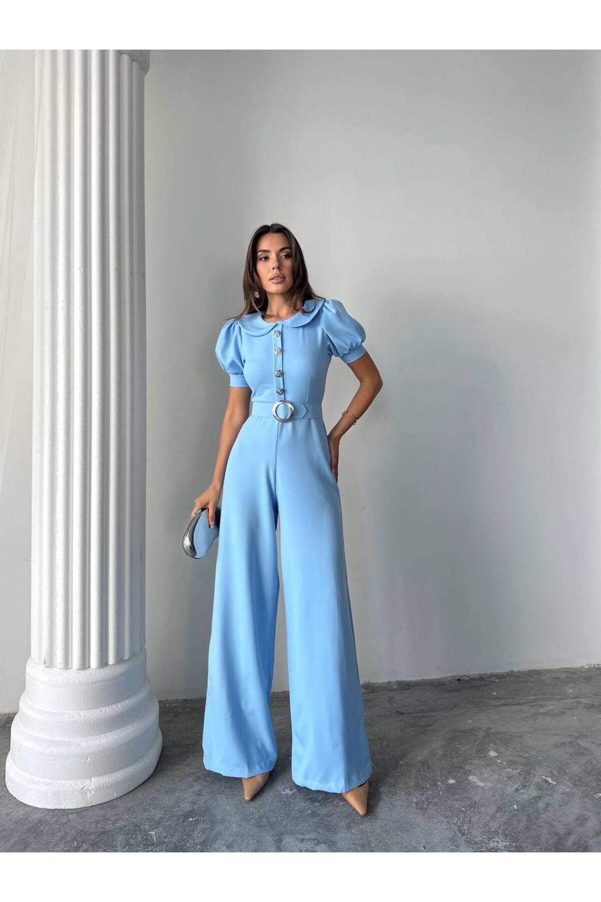 conconmoda Kadın Tasarım Kemerli Düğme Detaylı Alvin Tulum