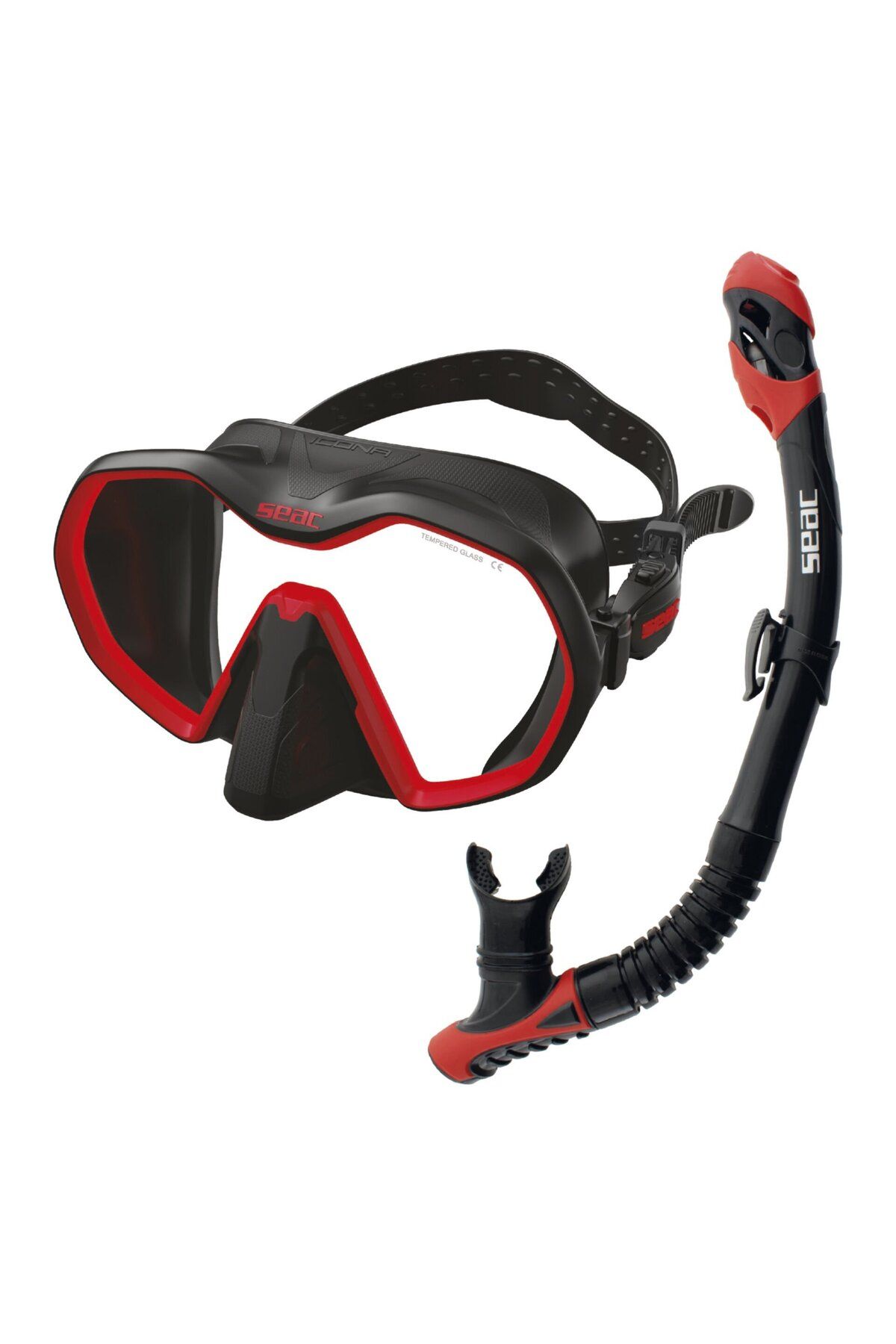 Seac Sub Seac Icona Maske Şnorkel Set Kırmızı