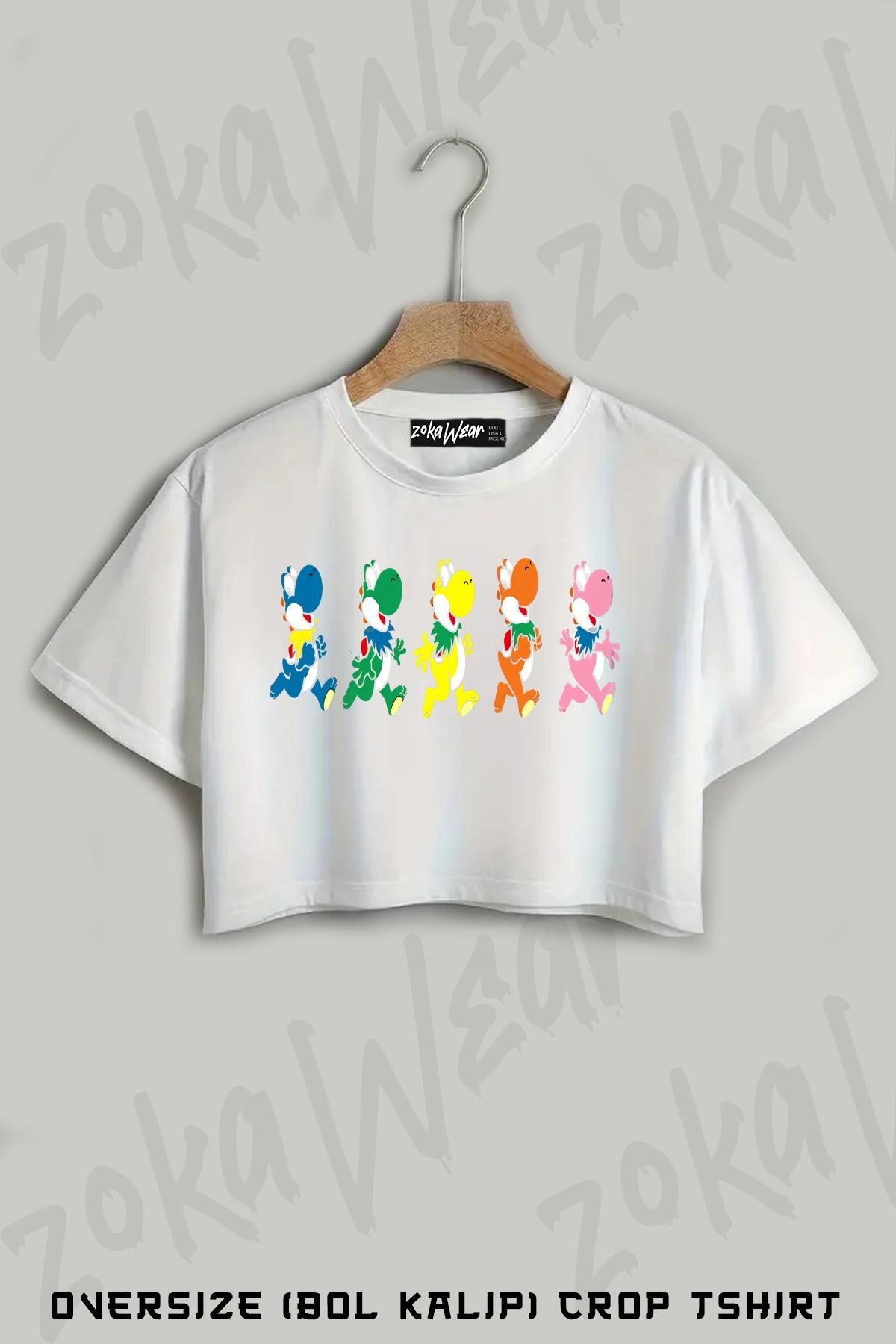 ZOKAWEAR The Grateful Yoshi's Baskılı Oversize Crop T-Shirt