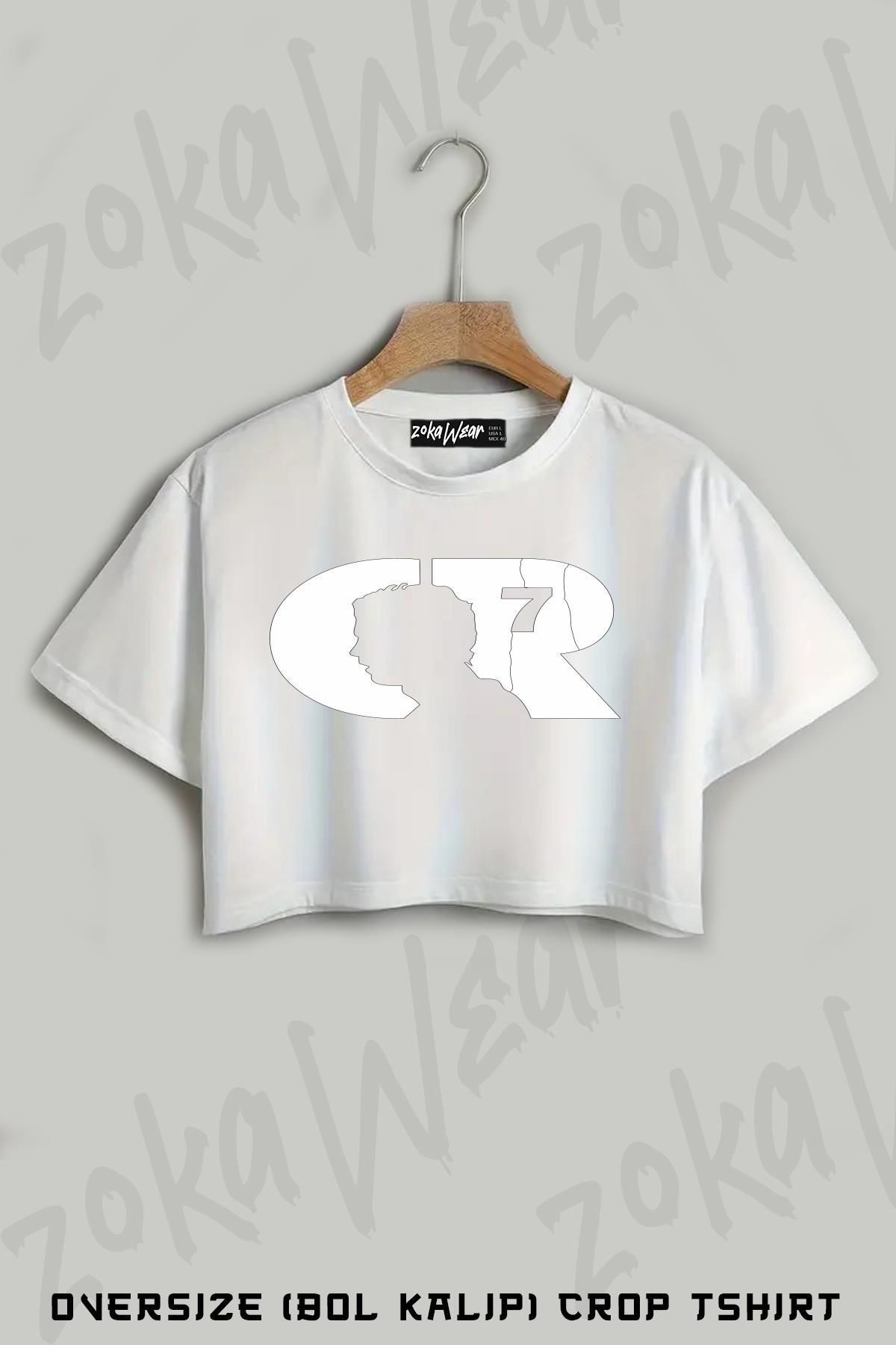 ZOKAWEAR Ronaldo Baskılı Oversize Crop T-Shirt