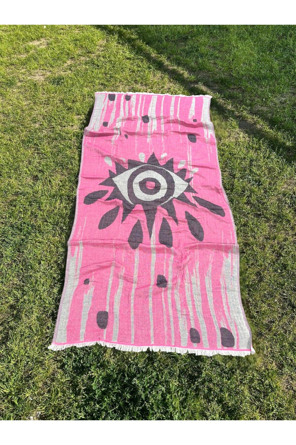 Explore Home , %100 Pamuk, Desenli, Müslin, Pareo (85X195 Cm) - Pembe