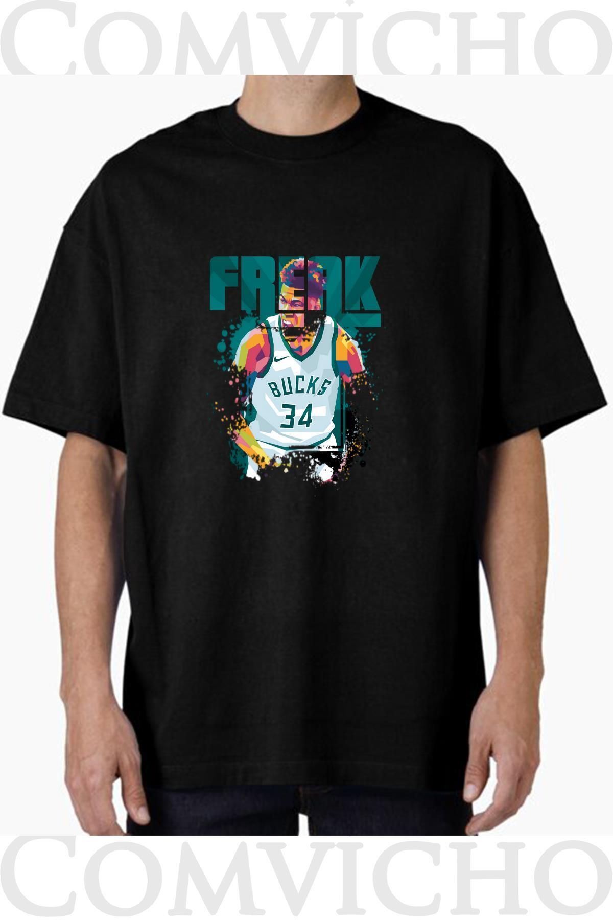 COMVİCHO Unisex freak v1 Tasarım Baskılı Oversize Tişört