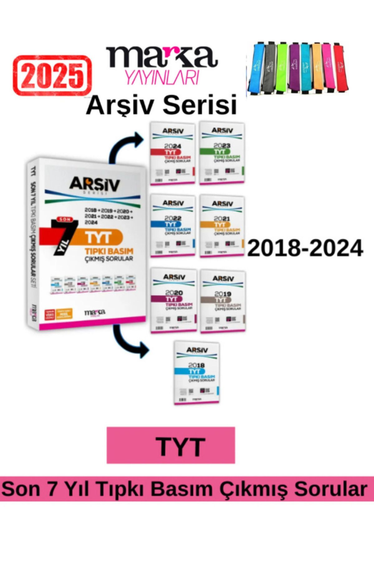 Palme Yayınevi 2018-2024 Marka Yayınları Son 7 Yıl TYT Arşiv Serisi Çıkmış Sorular Tamamı Video Çözümlü+Kalemlik