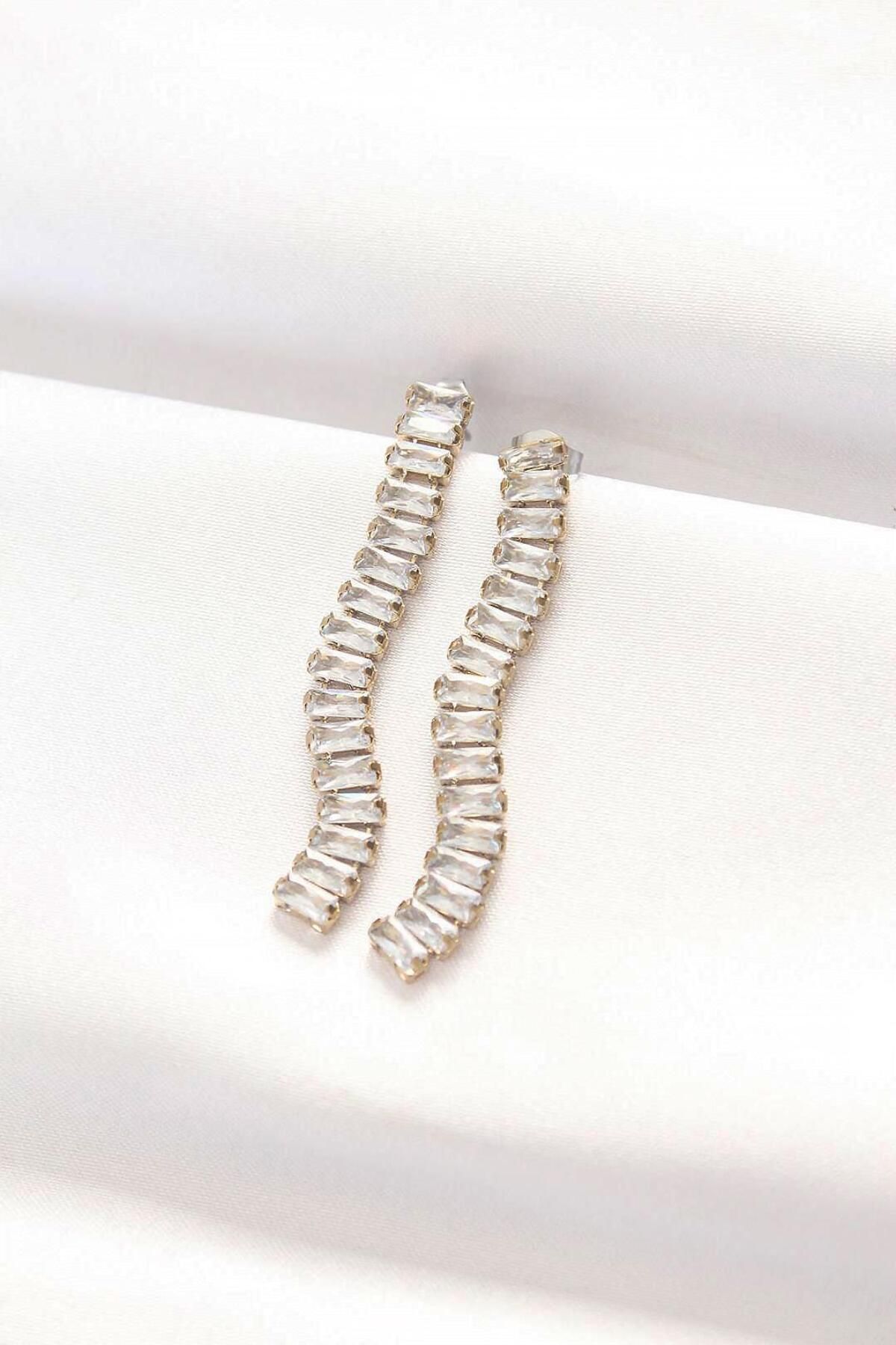 Zendoria Accessory 316L Çelik Gold Renk Su Yolu Küpe